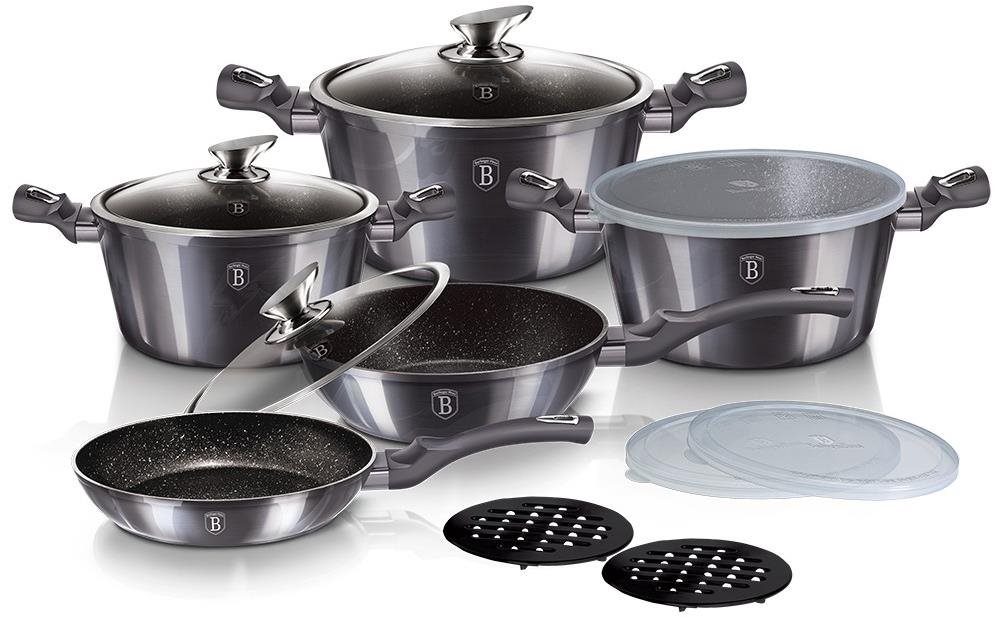 BERLINGERHAUS Súprava riadu s mramorovým povrchom 13 ks Carbon PRO Line BH-6886