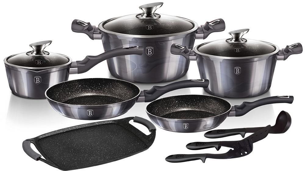 BERLINGERHAUS Súprava riadu s mramorovým povrchom 12 + 2 ks Carbon PRO Line
