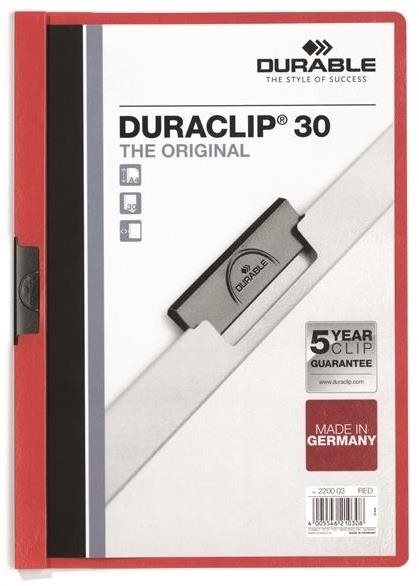 DURABLE Duraclip A4, 30 listov, červené