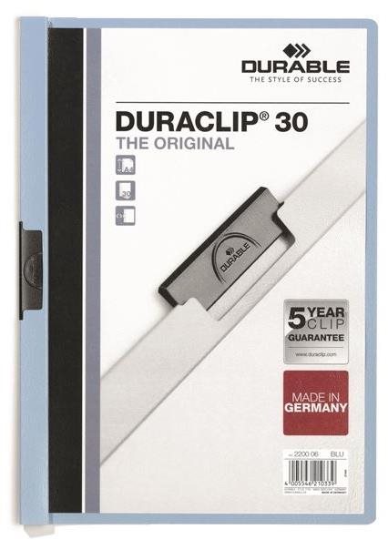 DURABLE Duraclip A4, 30 listov, svetlomodré