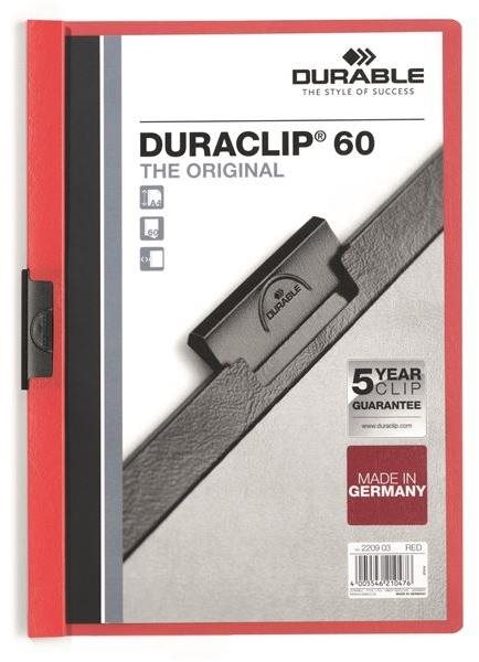 DURABLE Duraclip A4, 60 listov, červené