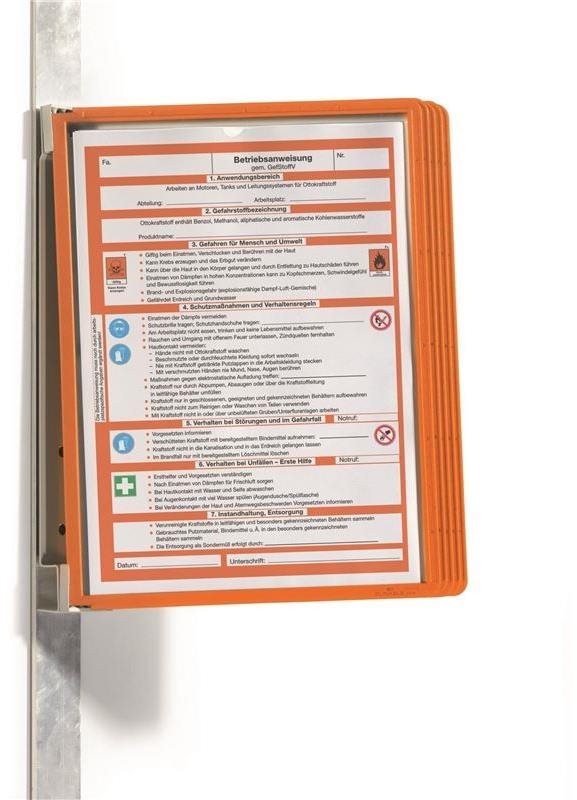 DURABLE VARIO WALL, magnetický vrátane 5 vreciek, A4, oranžový