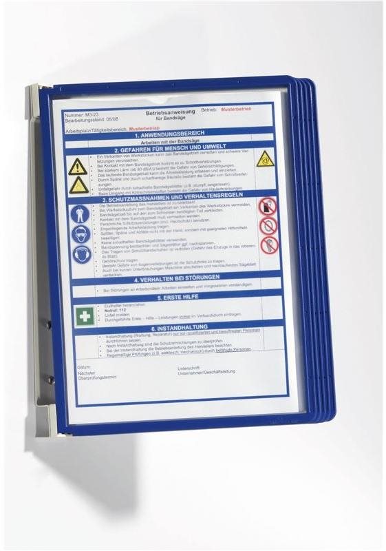 DURABLE Vario Wall 5, nástenný vrátane 10 vreciek, A4, modrý