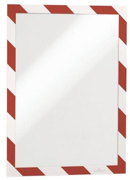 DURABLE Duraframe, samolepiaci, bezpečnostný, A4, červeno-biely – 2 ks