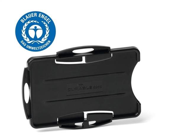 DURABLE puzdro na 2 ID karty, 9,2 × 7 cm, čierne – balenie 10 ks