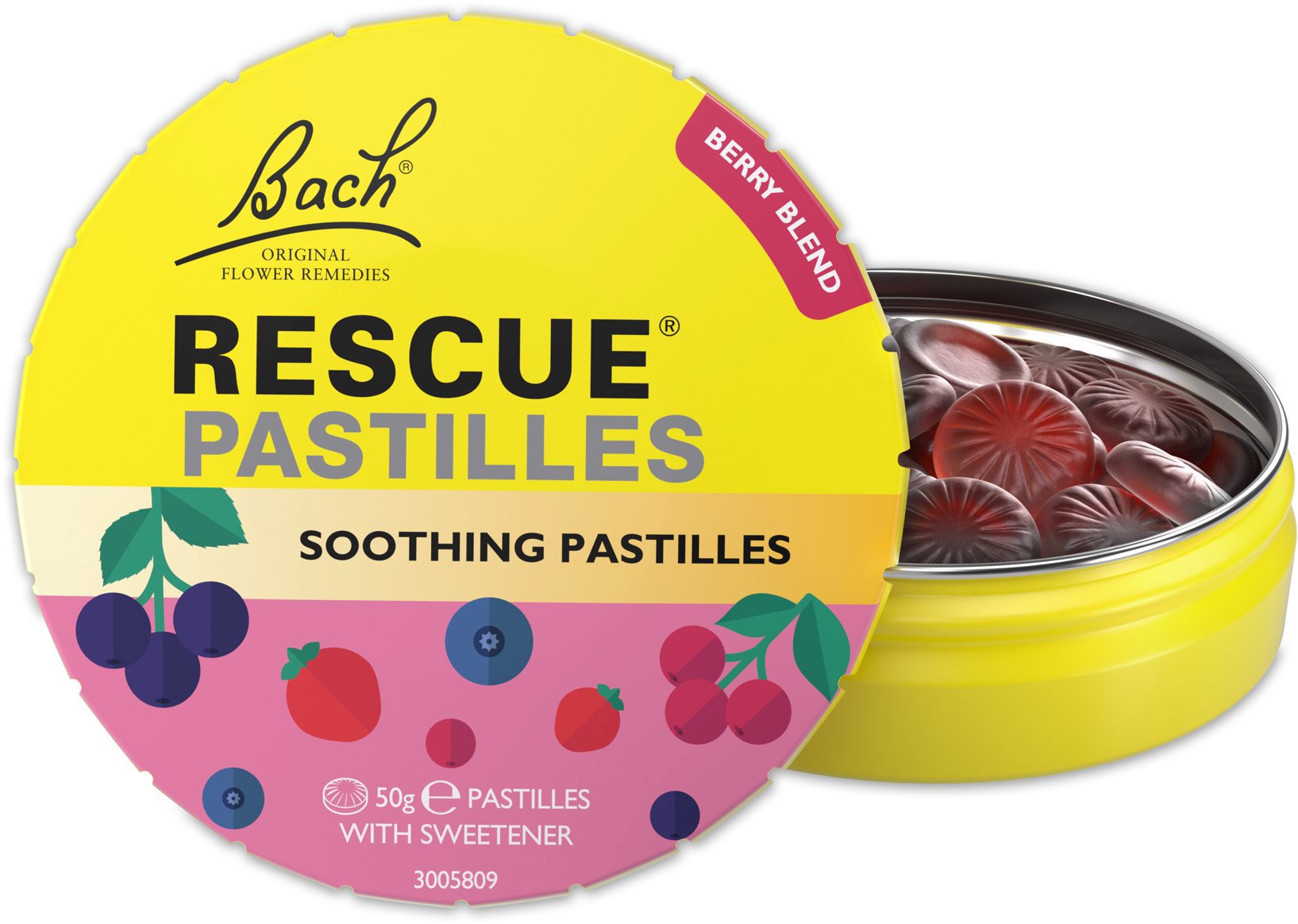 Dr. Bach Rescue® pastilky s príchuťou lesné plody 50 g