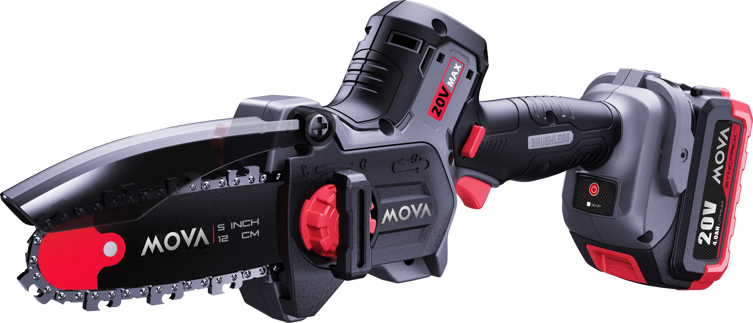 MOVA Jednoručná reťazová píla 20 V, sada (1× 2 Ah)