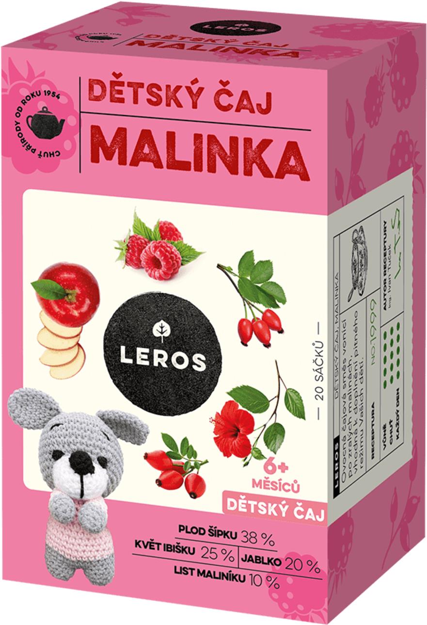 LEROS Malinka Nálevové vrecká 20× 2 g