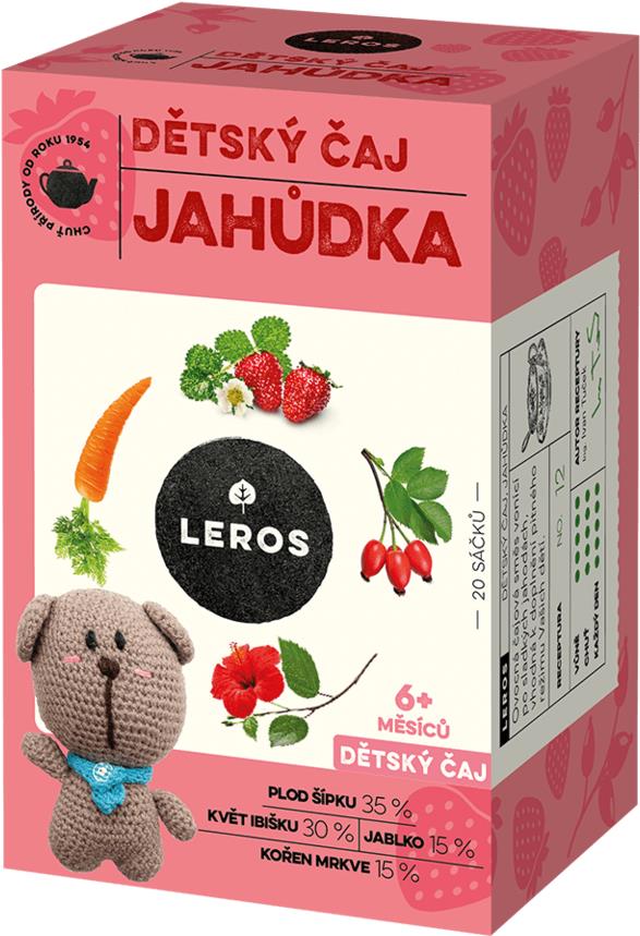 Leros Detský čaj Jahôdka nálevové vrecká 20× 2 g