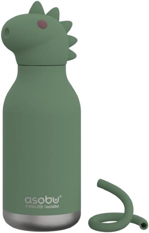 Asobu Bestie Bottles Fľaša na nápoje so slamkou dinosaurus
