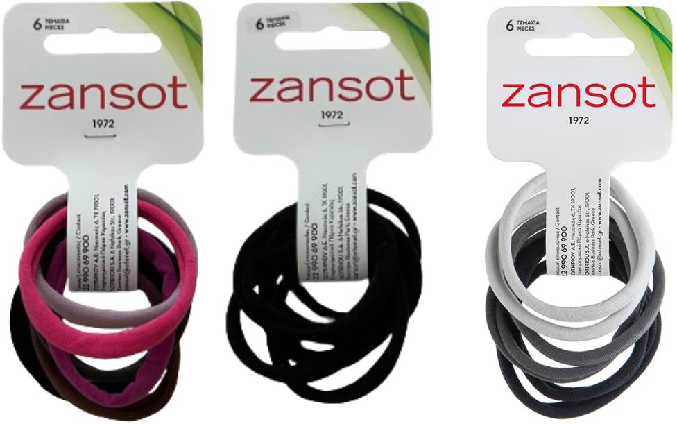 Zansot Elastické vlasové gumičky malé, jemná tkanina 3 × 6 ks