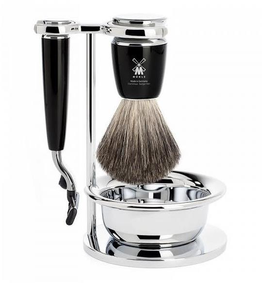 Mühle Rytmo Black Pure Badger Mach3 4-dielna