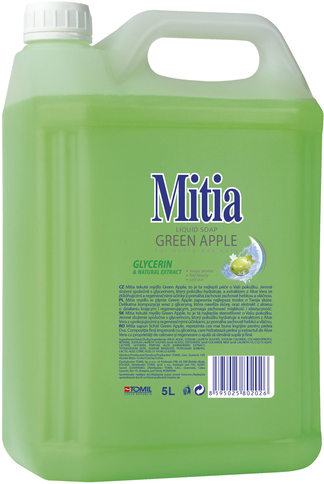 Mitia Mydlo tekuté 5 l – Green Apple – zelené