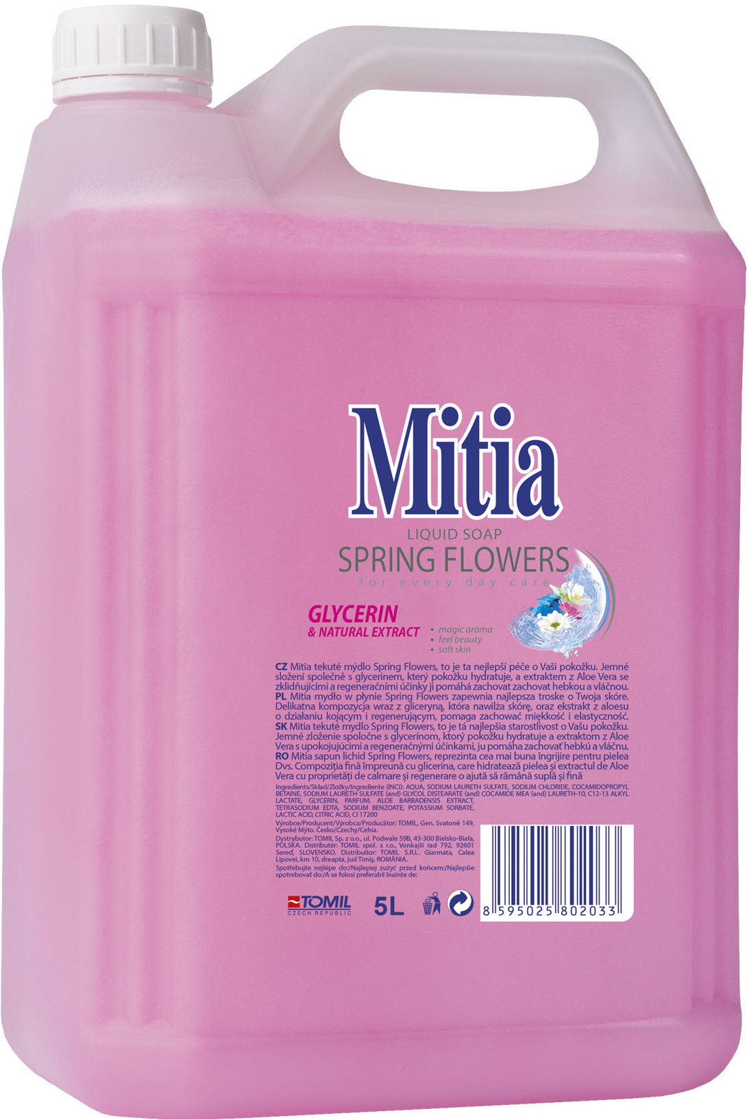 Mitia Mydlo tekuté 5 l – Jarné kvety – ružové