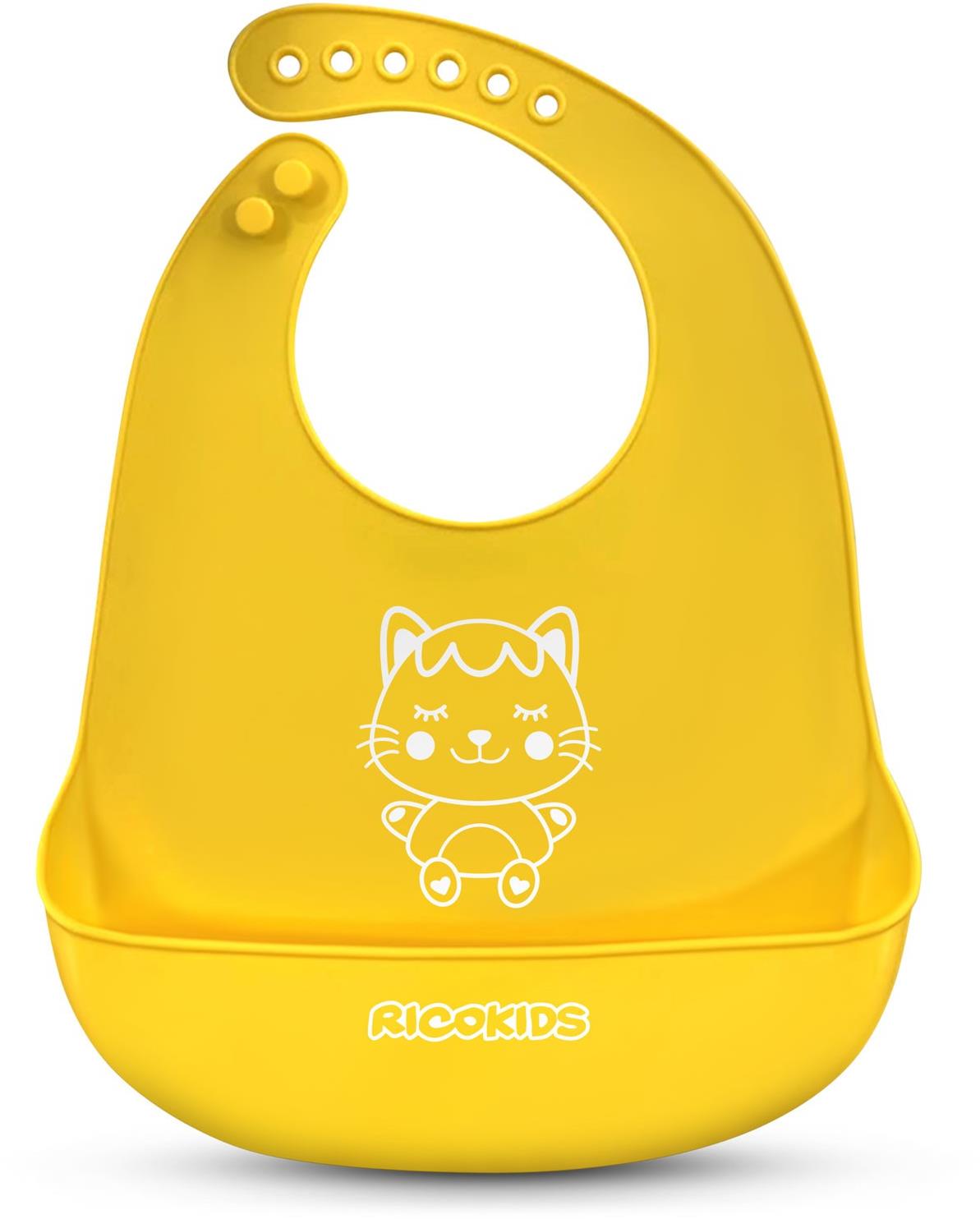 Ricokids Silikónový podbradník žltý