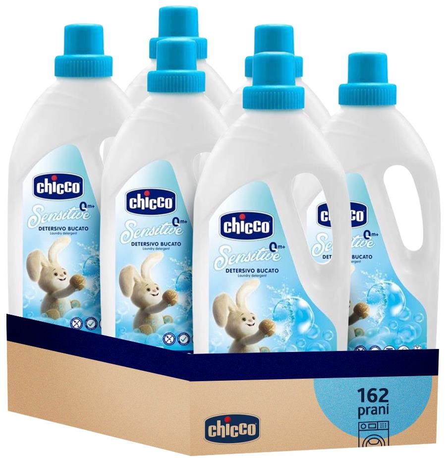 CHICCO Prostriedok na pranie detský Sensitive 1,5 l; 27 praní; sada 6 ks