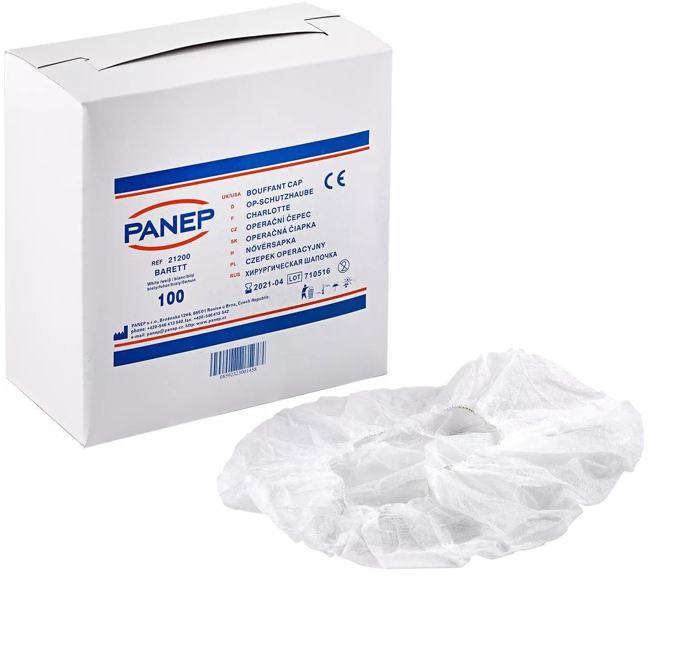 Panep Operačný čepiec pokrývka hlavy baret biely 100 ks