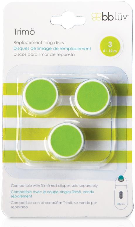 BBLÜV Náhradné nadstavce na pilník na nechty Trimö 3 ks 6 – 12 mes