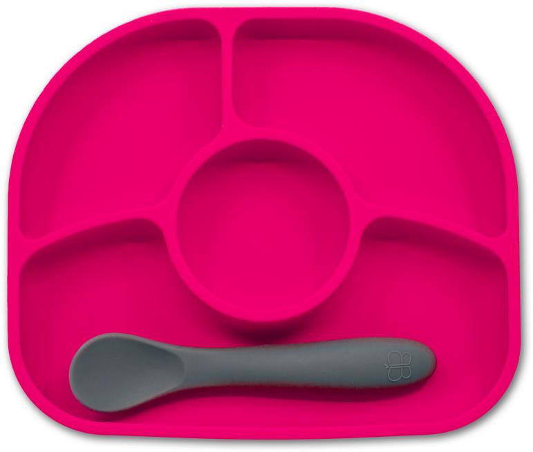 BBLÜV Silikónový tanier s lyžičkou Yümi Pink