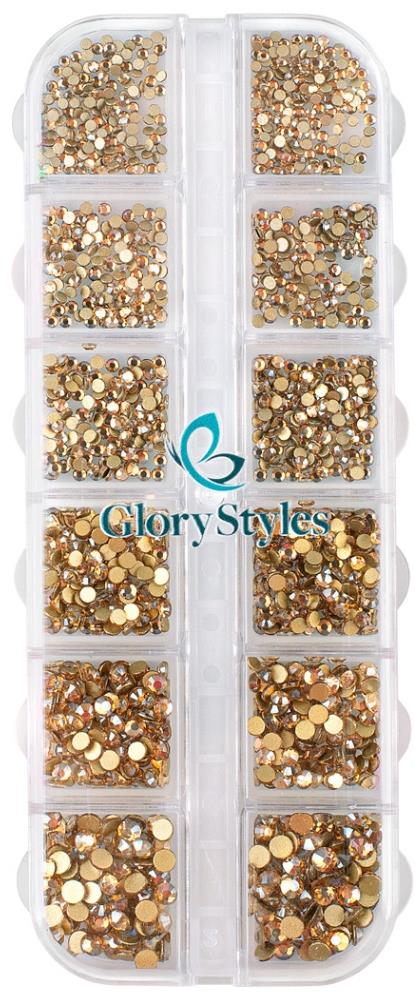GloryStyles Sada kamienkov na nechty 06 – champagne gold