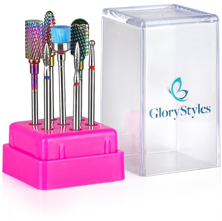 GloryStyles Sada frézok na nechty – diamantové a karbidové 7 ks