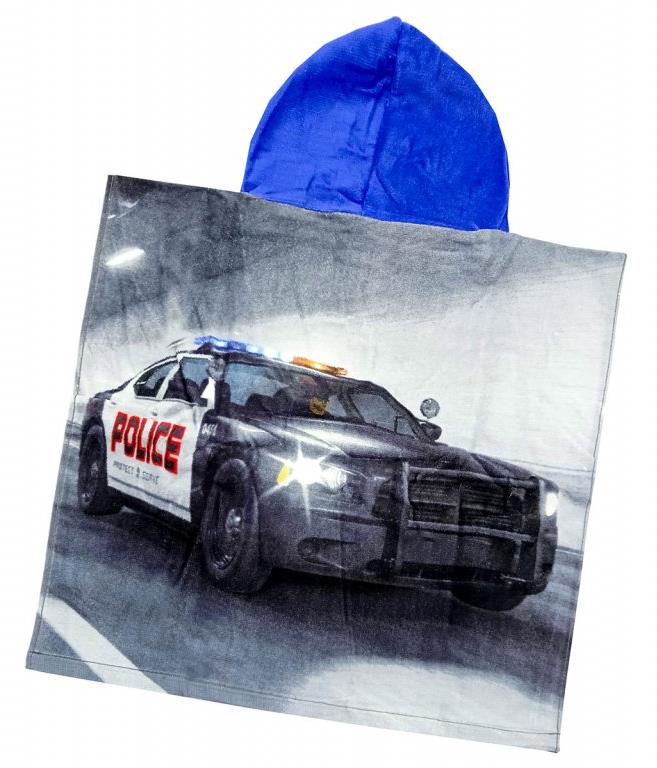 FOR KIDS Detské pončo 50 × 100 cm – Policajné auto