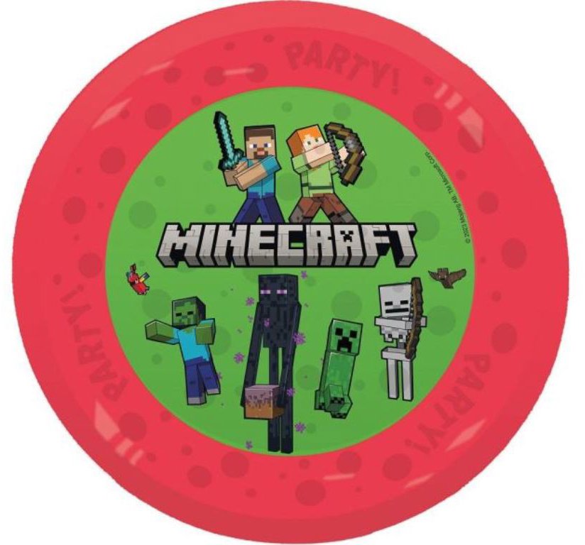 GODAN Plastové taniere 21 cm Pixel – Minecraft, 4 ks