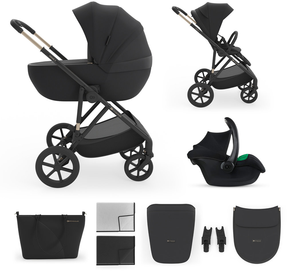KINDERKRAFT Kočík kombinovaný 3 v 1 Prime 3 Venezian Black