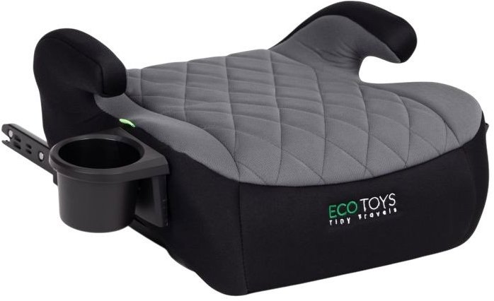 EcoToys RDCF04-ISO Podsedák ISOFIX i-Size pro děti 125 - 150 cm, držák na nápoje, černošedý