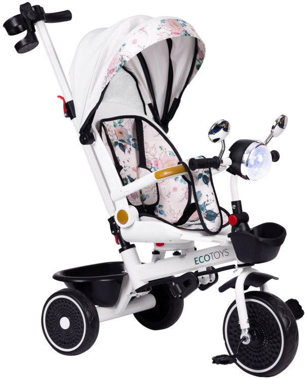 ECOTOYS WQL-186 Kočárek tříkolka s otočným sedátkem 360°, bílý