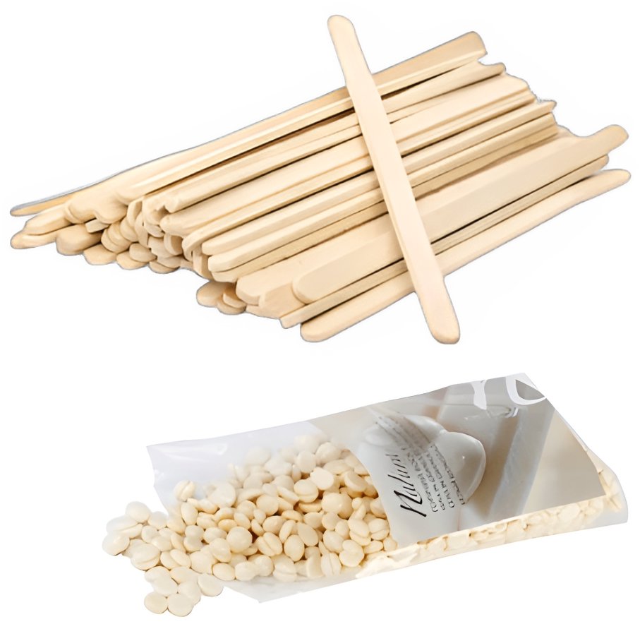 ItalWax Depilačná súprava filmový vosk White Chocolate 200 g, tenké špachtle 100 ks