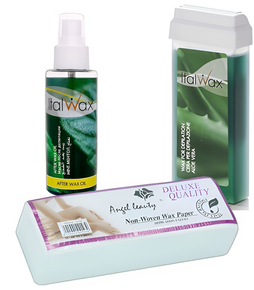 ItalWax Depilačná súprava vosk roll-on Aloe, pásky 100 ks, olej po depilácii 100 ml