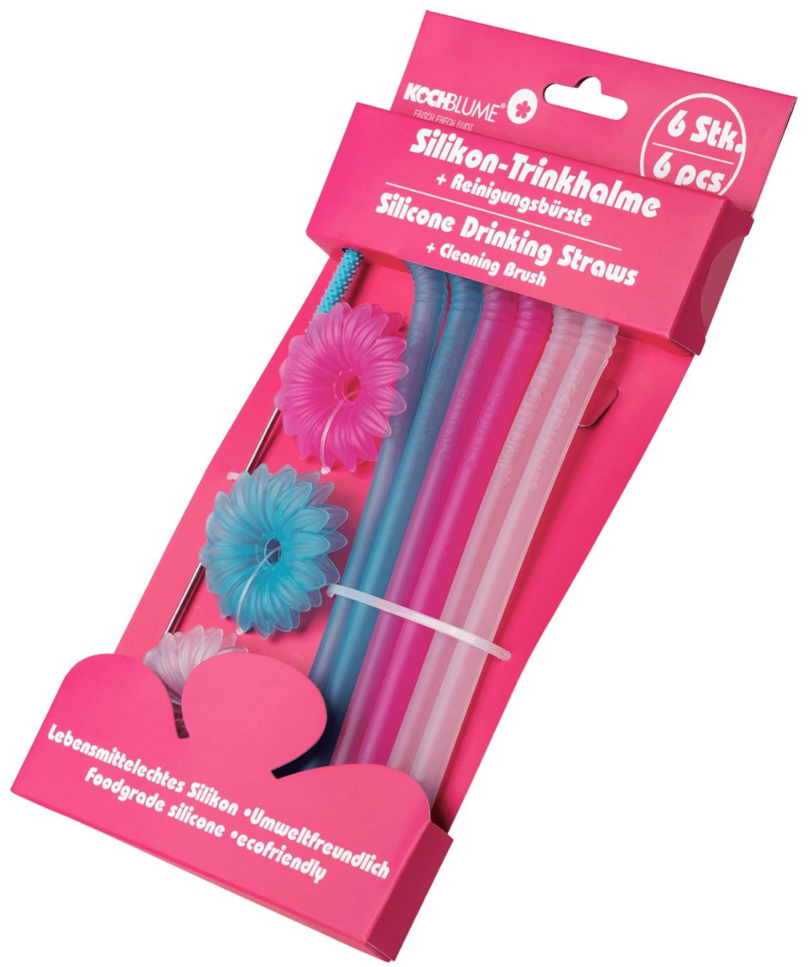 Kochblume Brčka set na pití, 6 ks, mix barev, XL