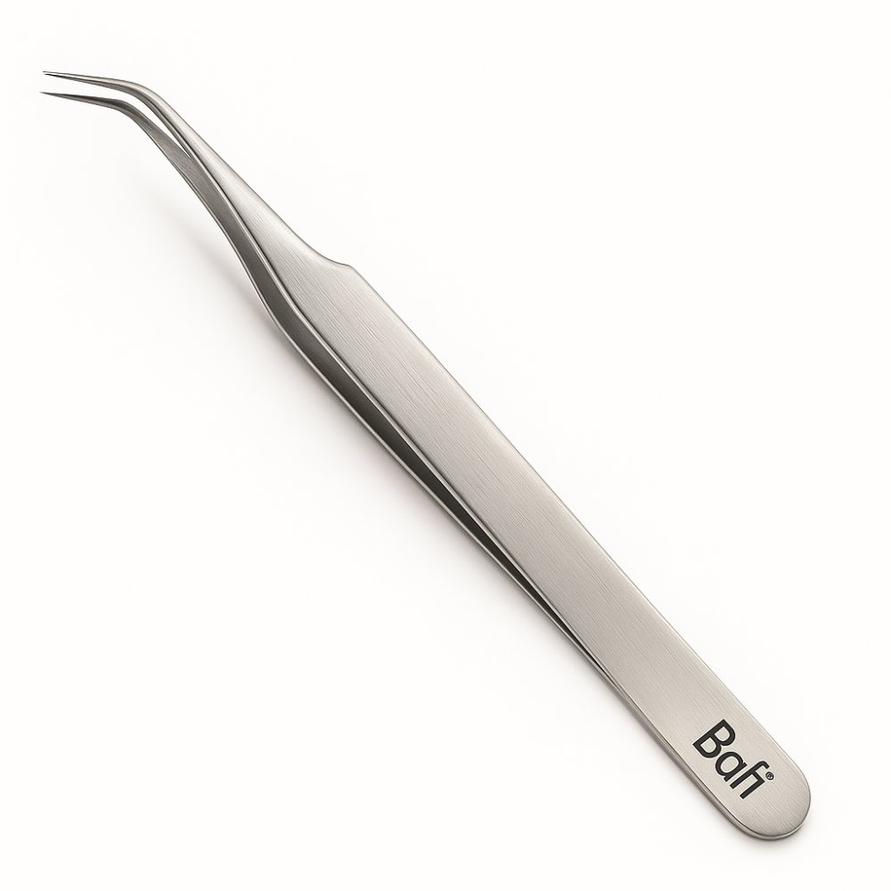 BAFI Profesionálna pinzeta na mihalnice PROFI 16 – 90°, zakrivená