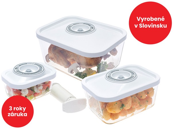 Status 4-dielna sada vaku boxov, SKLO, BIELA