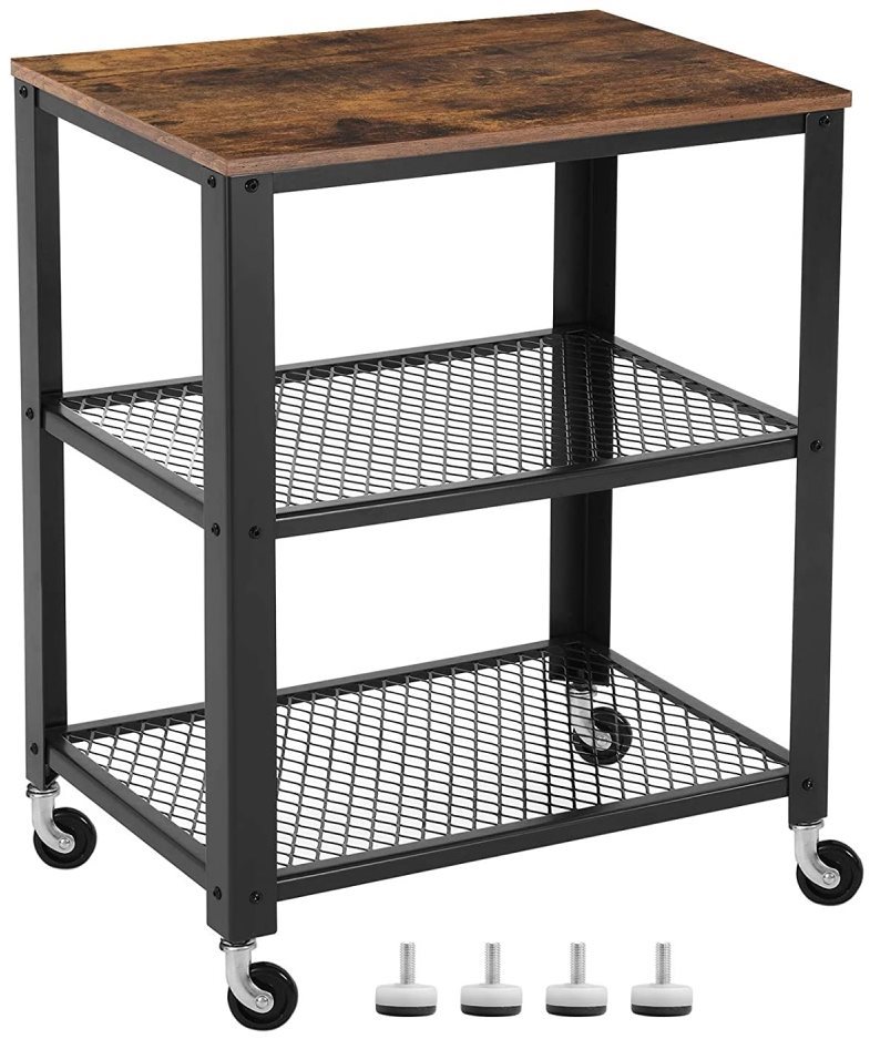 Pojazdný regál Stella, 77,5 cm, hnedý/čierny