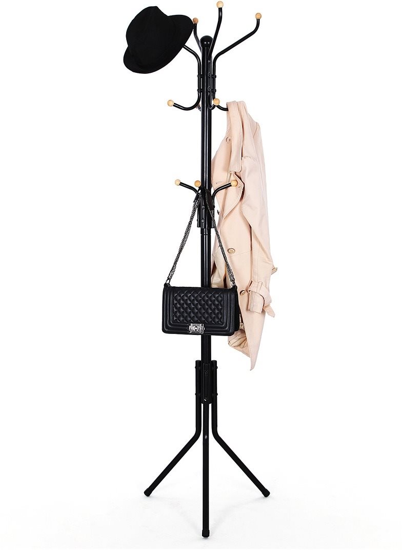 Stojanový vešiak klasický, čierny 44 × 44 × 182 cm