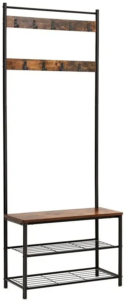 Predsieňová stena Adel, 175 cm, čierna / hnedá