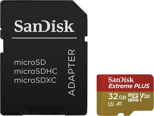 SANDISK microSDHC 32 GB Extreme Plus A1 UHS-I (V30) + SD adaptér