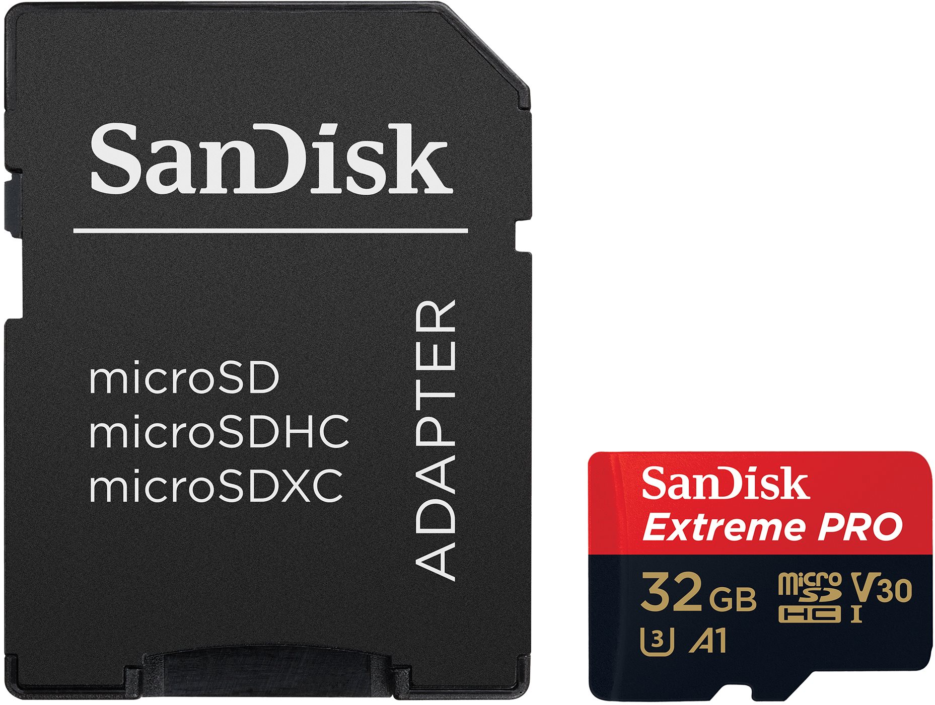 SANDISK micro SDHC 32 GB Extreme Pro A1 UHS-I (V30) + SD adaptér