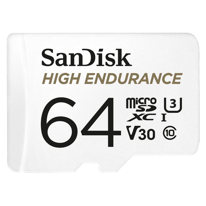 SANDISK microSDXC 64GB High Endurance Video U3 V30 + SD adaptér