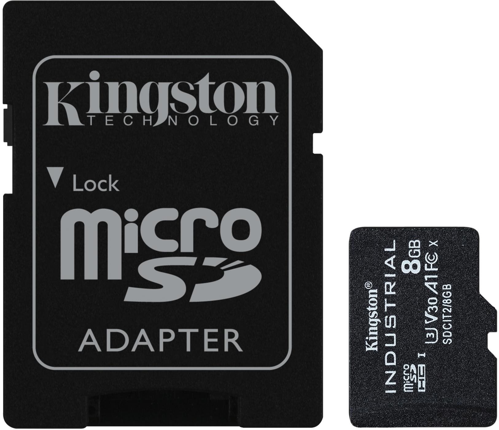 Kingston MicroSDHC 8 GB Industrial + SD adaptér