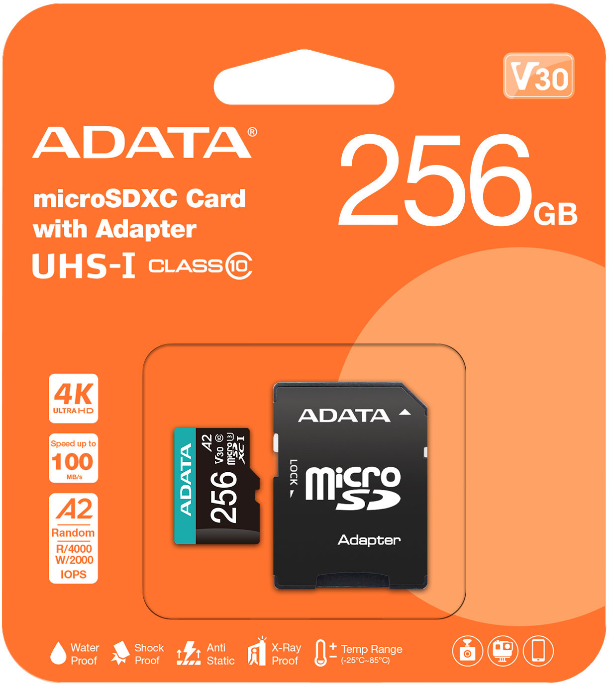 ADATA MicroSDXC 256 GB Premier Pro + SD adaptér