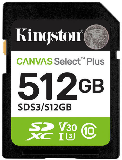 Kingston SDXC 512 GB Canvas Select Plus Gen 3