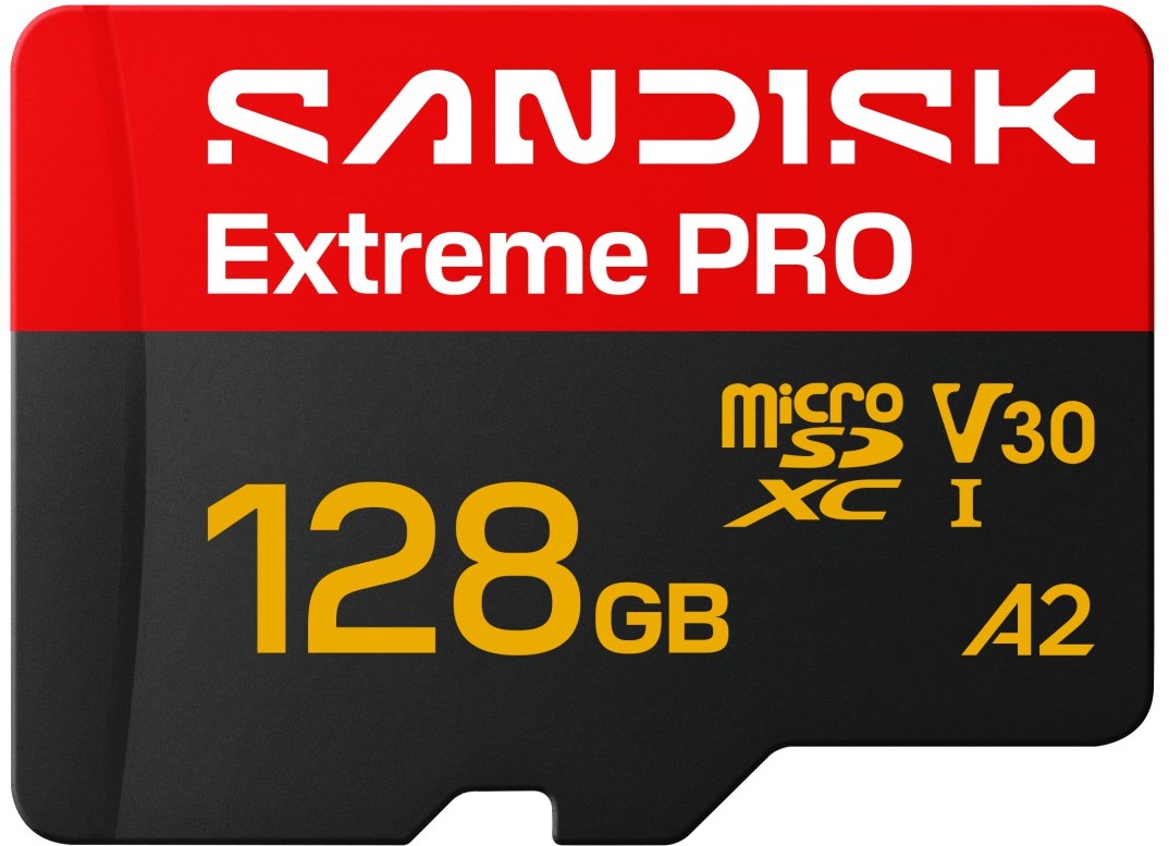 SANDISK microSDXC 128 GB Extreme PRO + SD adaptér