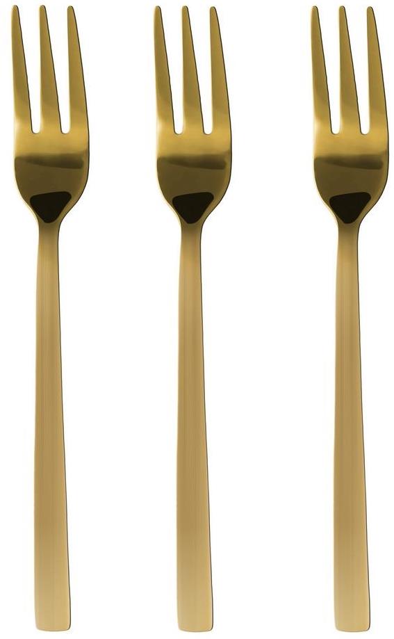 DuraHome Vidlička dezertná PIANO, 3 ks, lesklá, zlatá