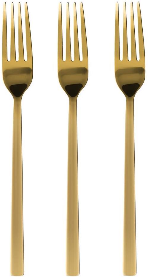 DuraHome Jedálenská vidlička PIANO, 3 ks, zlatá