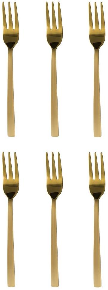 DuraHome Dezertná vidlička PIANO, 6 ks, zlatá