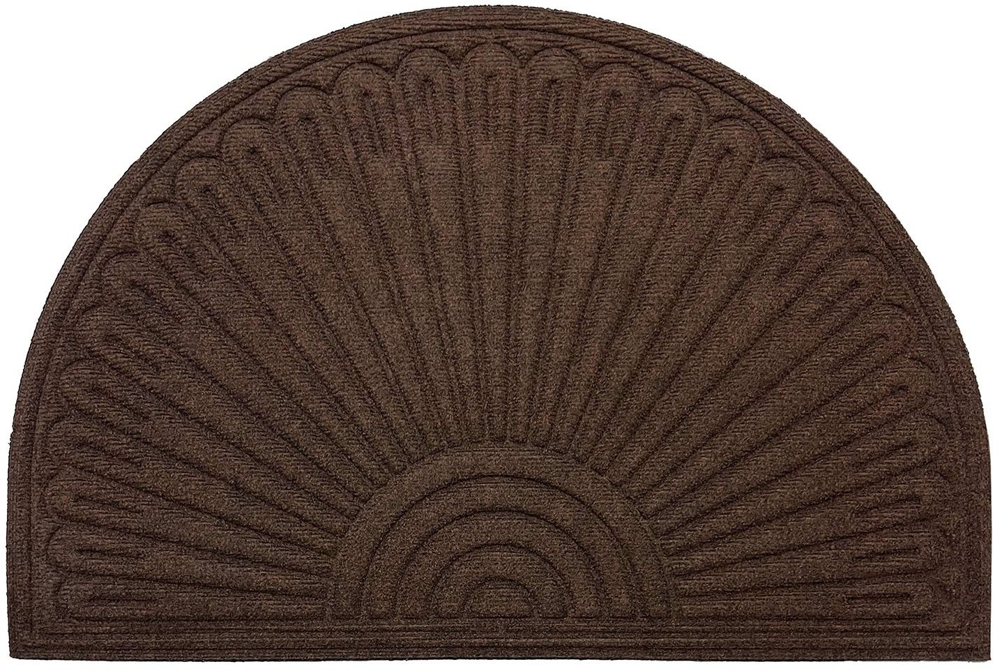 DuraHome Rohož guma & pp, Velvet půlkruh, 60 × 90 cm, hnědá