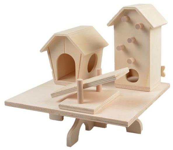 DUVO+ Drevené ihrisko s domčekami 23 × 20 × 22 cm